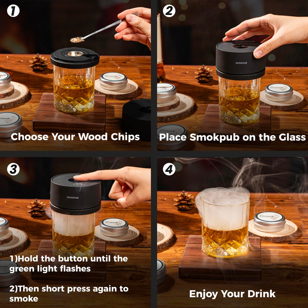 Electric Whiskey Smoker Kit, Cocktail Smoker with Heating System