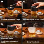 Electric Whiskey Smoker Kit, Cocktail Smoker with Heating System