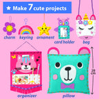 KRAFUN My First Sewing Kit for Kids Ages 6-12 | 7 Animal Dolls