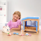 Little Live Pets Bunny Mama Surprise Toy Set, Hutch Interactive Animal Playset with 3 Surprise Babies, 20+ Sounds, Bunny Accessories for Girls Ages 3+