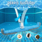(2026 Upgraded) 20" 2 in 1 Pool Brush Vacuum Head with Swivel Hose Connection & Sturdy Nylon Bristles for Heavy Duty Inground & Above- Ground Pool Cleaning - Connecting 1-1/4" or 1-1/2" Hose (No Pole)