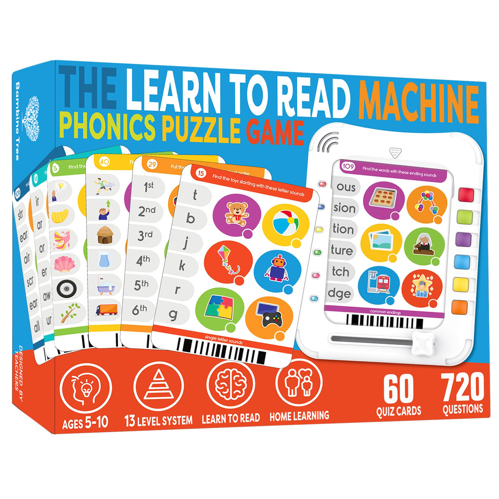 Phonics Learning Pad - Electronic Phonics Reading Game for Kids Ages 5-11 - Learn to Read in 720 Phonic and Letter Sound Questions - Vowels, Consonant Blends, Digraphs, Diphthongs
