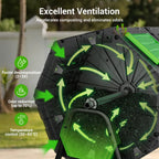 Compost Tumbler, Easy Assemble & Efficient Outdoor Compost Bin, 45 Gallon/170 Liter Large Dual Chamber Rotating Composter for Garden, Kitchen, and Yard Waste, Green Door