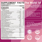 Womens Multivitamin Gummy, Methylated Multivitamin for Women, Biotin, Methylfolate, Iron, Collagen, Vitamins A C D, B Complex, Antioxidants for Women's Daily Support, Beauty, Immune, No Sugar, 60 Cts