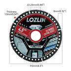 LOZLIN Diamond Blades 3PCS 4.5" Diamond Blade for Tile Cutting - No Chipping Ultra-Thin Dry Cut Blade - Fits Angle Grinder for Marble, Ceramic, Porcelain Tile (Diamond grit 60–70)