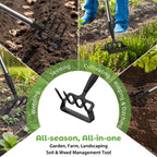 Garden Hoe,2 in 1 Heavy Duty Stirrup Hoe and Cultivator Gardening Tool with 60” Adjustable Long Handle,Lightweight Weeding Rake for Fast Weeds Grass Removal,Cultivating,Loosen Soil, Sharp Blade