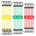 Cartman Adjustable Bungee Cords, 6 Pack 32 inch Adjustable Bungee Strap, 24 Inch, 18 Inch Bungee Cord with Hooks