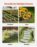 VEVOR Steel Landscape Edging, 5 Packs 39 x 3 in Rust-Resistant Metal Landscape Edging, Bendable Garden Edging Border, Heavy Duty Lawn Edging, Easy-to-Install, Flower Bed Yard Pathway Divider Brown