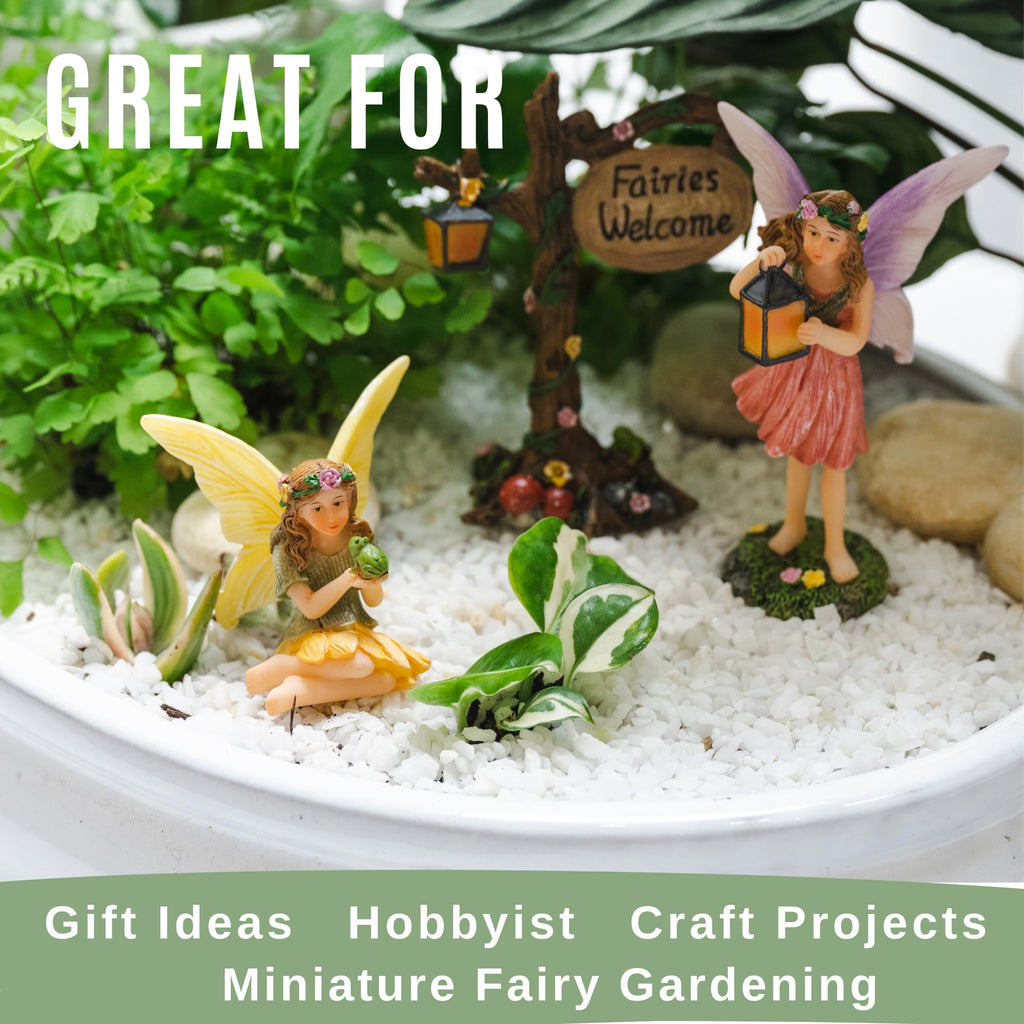 PRETMANNS Fairies for Fairy Garden Accessories Outdoor, 3 Piece Kit