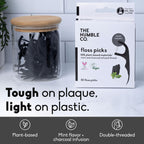 The Humble Co. Dental Floss Picks, Double Thread, Charcoal (200 Count)