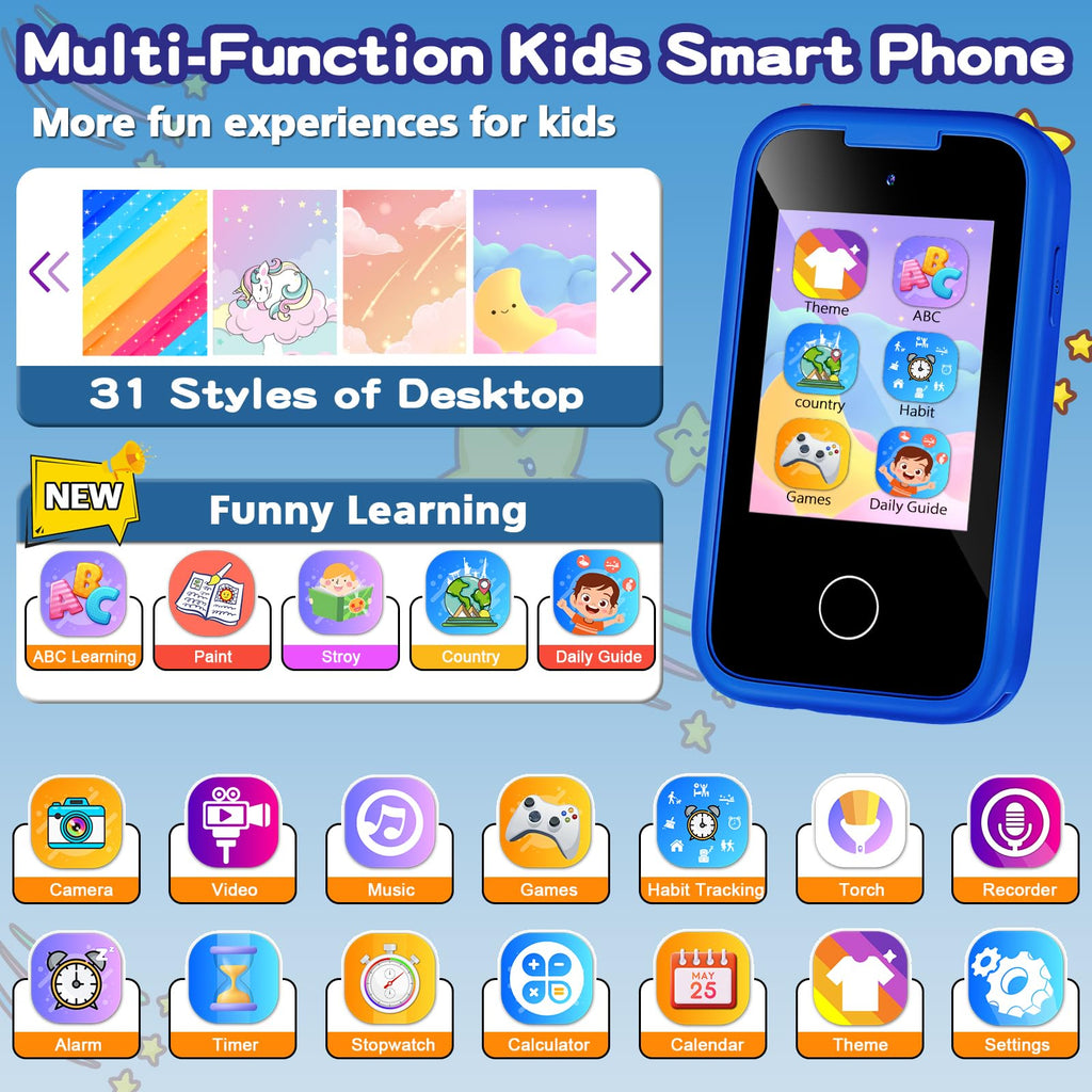 Kids Phone for Boys, Christmas Birthday Gifts for Boys Girls Ages 3-10