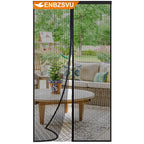 ENBZSVU Magnetic Screen Door Mesh, Fit Door 36 x 78 inch, Black Actual Net Screen Size Include Edges 38" x 80" for Patio, Sliding Door, Keeps Bugs Out, Fresh Air Flow, Self Closing
