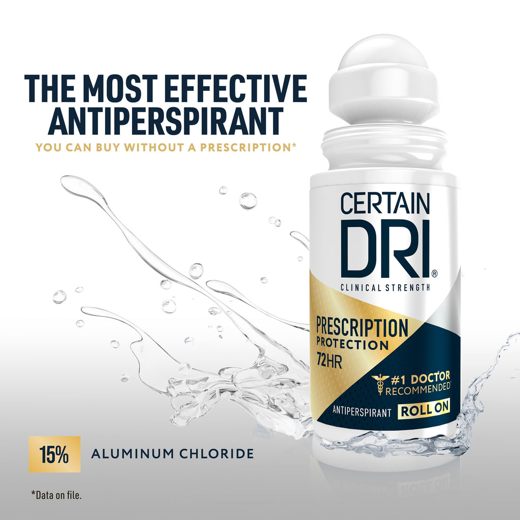 Certain Dri Rx Strength Clinical Antiperspirant Roll-On, 1.2 oz (3 Pack)