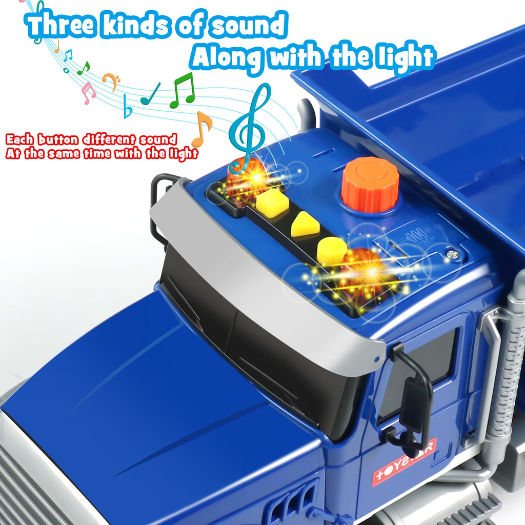 Dwi Dowellin Kid Trucks Toys for Boys Age 3-5,Big Dump Truck with Lights and Sounds,Kids Boy Toys Christmas Birthday Gift Car