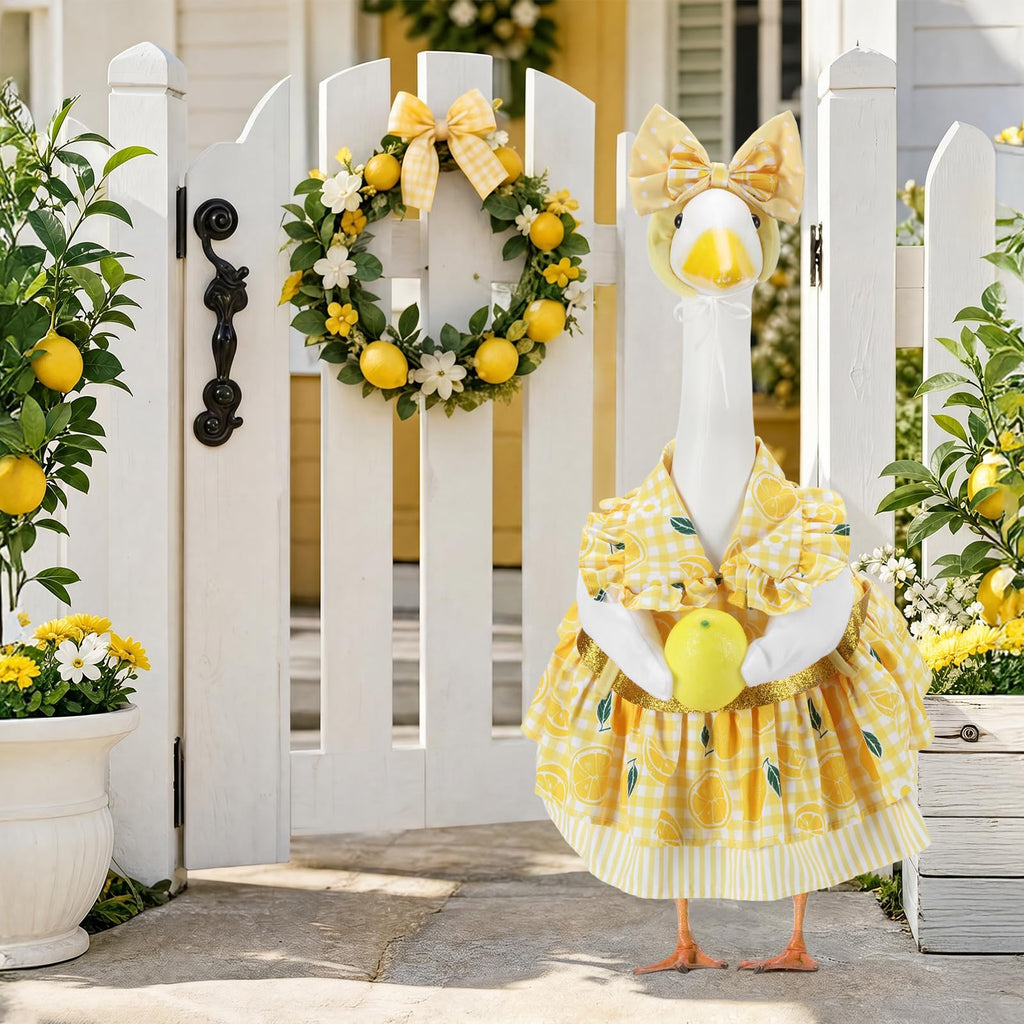 EKOREST Summer Porch Goose Outfits for 23 Inch Lawn Statue