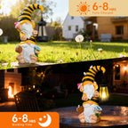 Solar Gnome Garden Decor with LED Lantern,Outdoor Gnomes Statues