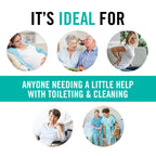 Juvo Toilet Aid - Personal Bottom Wiping Tool, Bathroom Mobility Aid for Disabled, Elderly, and Surgery Recovery - 18" long wand with hygienic cover
