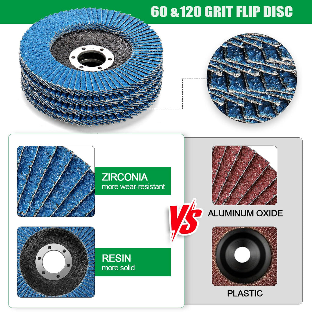 14pcs Wood Carving Disc Set for 4 in 4.5 in Angle Grinder, Woodworking Grinding Wheels Kit with 7/8"-5/8" Arbor for Quick Rough Cutting Shaping Sanding Polishing