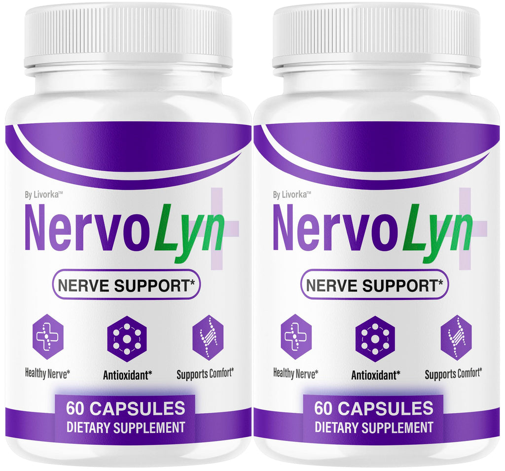 (2 Pack) NervoLyn Capsules - Official Nervo Lyn Advanced Supplement Formula Nerve Health, Natural NervoLyn Brain & Memory Focus Vitamins Suppor for Overal Health & Wellness, 120 Capsules for 2 Months