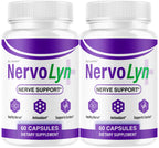 (2 Pack) NervoLyn Capsules - Official Nervo Lyn Advanced Supplement Formula Nerve Health, Natural NervoLyn Brain & Memory Focus Vitamins Suppor for Overal Health & Wellness, 120 Capsules for 2 Months
