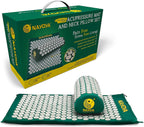 NAYOYA Bellababy Back and Neck Pain Relief - Acupressure Mat and Pillow Set - Relieves Stress, Back, Neck, and Sciatic Pain - Comes in a Carry Case for Storage and Travel - As Seen in USA Today, White