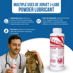 JorVet J-Lube Powder Lubricant | Easy-Mix Formula, Non-Irritating & Mess-Free | 10oz Bottle Makes 6-8 Gallons | Trusted for Veterinary & Obstetrical Use | Safe, Smooth & Easy to Clean | Red White