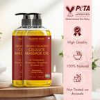 Majestic Pure Cellulite Massage Oil for Massage Therapy- Refreshing and Relaxing- Natural Oils with Grapeseed, Eucalyptus & Lemon Oil- All Skin Types- Men and Women Massage Lotion- 8 fl oz (Pack of 2)