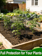16''H x 11''Dia Plant Protectors from Animals - Full-Protection Anti-Rust Plant Cages with Covers for Outdoor Plants, Wire Garden Cloches for Plants Strawberry Keeping Chicken Rabbits Out, 4 Sets
