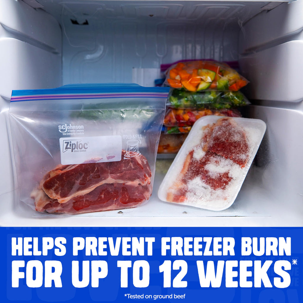 Ziploc Gallon Food Storage Freezer Bags, Stay Open Design with Stand-Up Bottom, Easy to Fill, 120 Bags Total