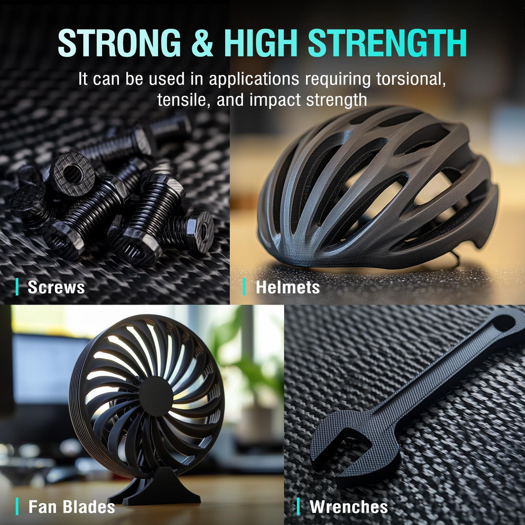 SUNLU PA6-CF20 Carbon Fiber Nylon 3D Printing Filament 1.75mm, 1KG, Black