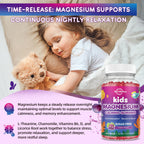 Kids Magnesium Glycinate Gummies - Magnesium Supplement Gummies with L-Theanine, Chamomile, Licorice, Vitamin B6, D for Kids & Adults Sleep, Stress, Muscle Relief & Nerve Bone - Sugar Free Grape 60ct