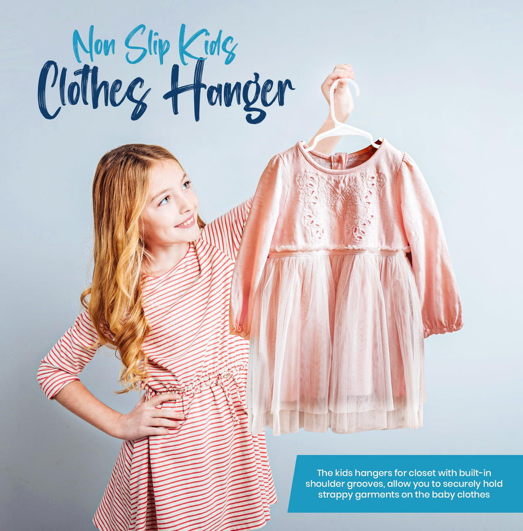 Utopia Home Kids Hangers 60 Pack – 11.5 Inch Baby Closet Hangers White