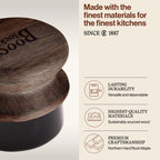 John Boos Oil & Cream Round Applicator for Wood Cutting Boards, Butcher Blocks & Utensils, Walnut - Solid Hardwood Handle, Silver Ion-Treated Sponge, Storage Cap, Easy and Even Application