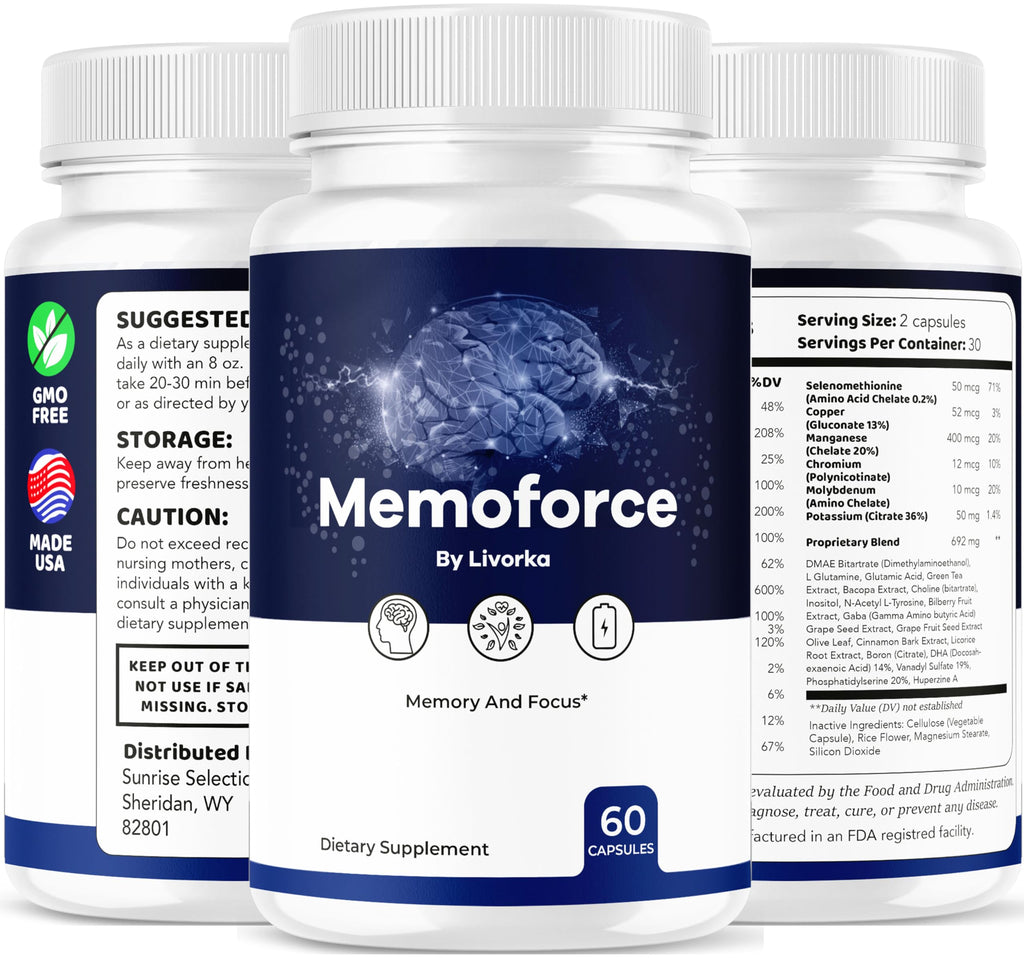 (5 Pack) Memoforce Brain Supplement - Official Memoforce Premium Formula Pills, Advanced Support Memo Force Brain Supplement for Wellness & Overall Health, Memoforce Reviews, 300 Capsules for 5 Months