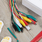 WG-026 10-Piece Test Lead Set with Alligator Clips, 22 AWG, 20.5-Inch, 5 Colors Copper Wire Soldered and Stamped Alligator Clips，Testing Probes, Crocodile Jumper Wires Cable for Electrical Testing