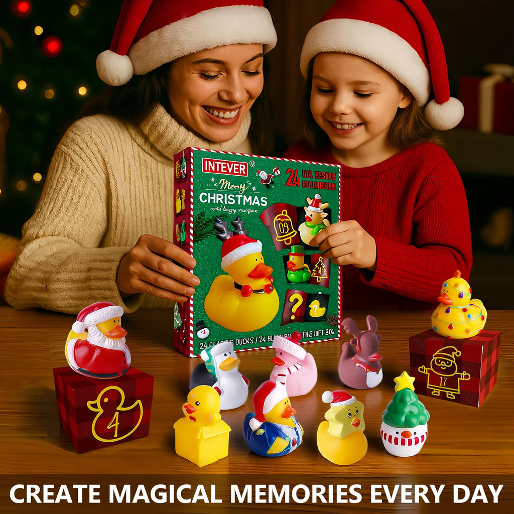 Intever Advent Calendar Christmas 2026, 24 Days of Surprise Rubber Ducks