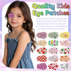 120 Pcs Adhesive Eye Patches for Kids and Girls,Bulk Breathable Soft Cotton, with Cute Pattern Designs, 15 Styles with 8 Pieces Each