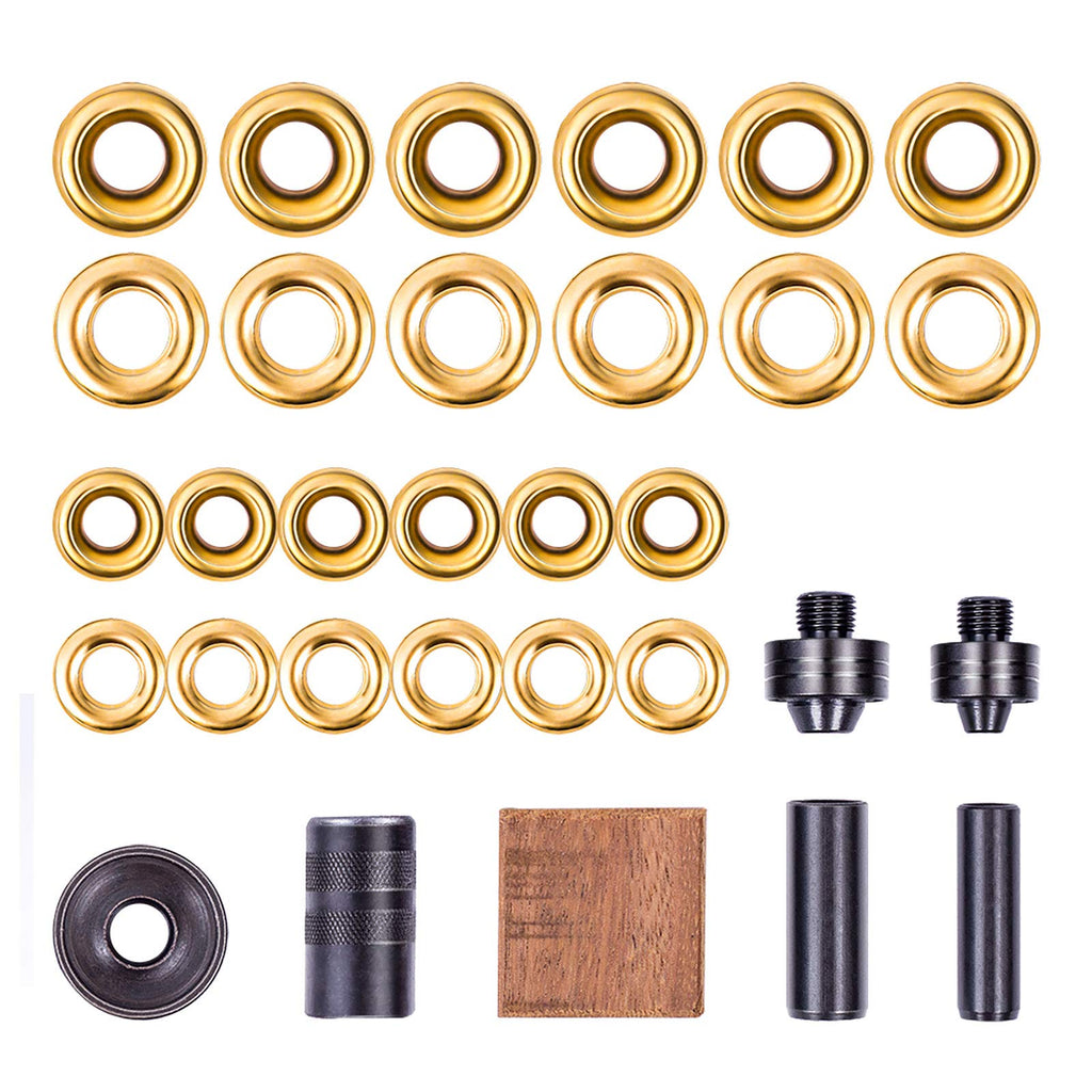 Grommet Kit, NEU MASTER 3/8" and 1/2" Solid Brass Grommets with Eyelets Setting Tool and Storage Box, NH1003K