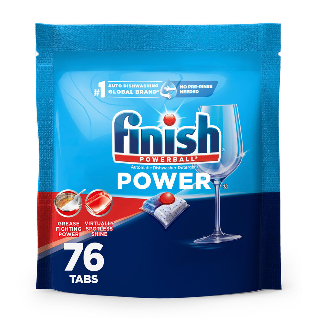 Finish Power Dishwasher Pods, No Pre-Rinse Dishwasher Detergent Soap For Deep Clean & Shine with Degreasing Power, Fresh Scent, 76 Count