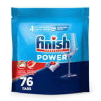 Finish Power Dishwasher Pods, No Pre-Rinse Dishwasher Detergent Soap For Deep Clean & Shine with Degreasing Power, Fresh Scent, 76 Count