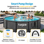 Summer Waves P53FX150K SkimmerPlus 1500 Gallon Above Ground Framed Swimming Pool Water Cleaning Filter Pump System, Black