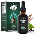 SuperBonsai Super Lungs Mullein Drops – Herbal Lung Support Tincture with Mullein Leaf Extract Elderberry Reishi Marshmallow Root – Supports Clear Breathing & Wellness – 2 oz