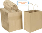 57 Lb Large Kraft Paper Grocery Bags with Handles - 50 Count 12 x 17 x 7 - Durable, Reusable & Eco-Friendly Shopping Bags, Brown Kraft Take-Out Bags for Retail, To-Go, Any Occasion (50, With Handles)