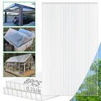 Sinimaka 8 Pack Polycarbonate Greenhouse Panels, 8' x 4' x 0.24'' Twin-Wall Polycarbonate Sheets, All Weather Clear Roof Panels Greenhouse Replacement Panels