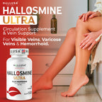 Hallusa Natural Hallosmine Ultra Diosmin 500mg & Hesperidin 150mg – Heavy Legs, Swelling & Vein - Blood Circulation Supplements, 60 Caps