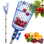 Ginbel Direct Fruit Picker Pole with Basket, Adjustable Fruit Tool for Apple Avocado Cherry Citrus Lemon Orange Peach Picking(40-100")