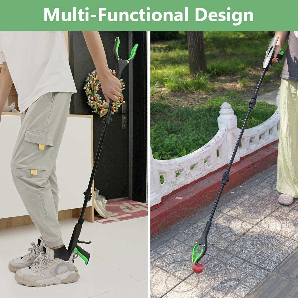 51" Extra Long Grabber Reacher Tool, Foldable Reacher Grabber Pickup Tool with Magnetic Tip & 360° Rotating Anti-Slip Claw, Extension Grabber for Seniors, Indoor and Outdoor Trash Picker