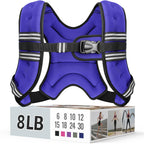Zeerun Weighted Vest for Women & Men with Reflective Stripe and Adjustable Buckle, Comfortable & Durable Rucking Vest for Walking, Running & Strength Training, 8LBS-Purple