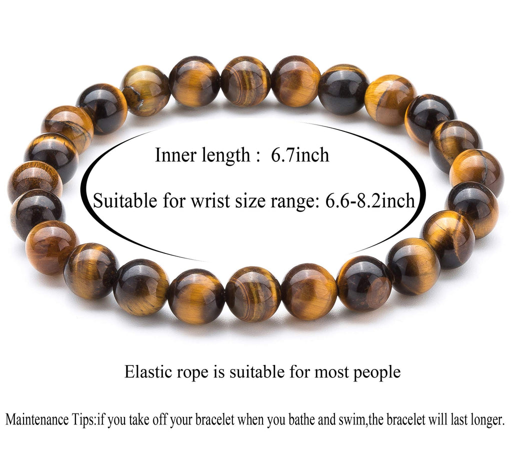 Hamoery Men Women 8mm Natural Stone Lava Rock Diffuser Bracelet