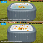 Tlswshsy 4.2Ft Inflatable Hot Tub Cover- Energy Saving Lid for Square Hot Tub- Foldable Protective Rain Overflow Cover for Inflatable Outdoor Hot Tubs